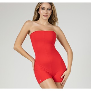 Macaquinho Tomara Que Caia Vermelho em Poliamida MC278 em Oferta na Shopee