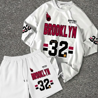 Conjunto Camiseta 30.1 + Bermuda Tactel Streetwear Brooklyn Basketball 32 em Oferta na Shopee