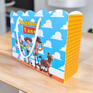 SACOLA PERSONALIZADA TOY STORY AZUL / PEGUE E MONTE em Oferta na Shopee