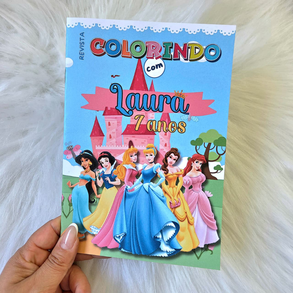Livrinho de colorir Personalizado Princesas/Lembrancinha Aniversário/Festa Infantil