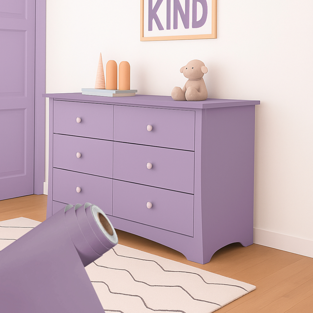 Papel Adesivo Lilás Claro Liso Revestimento de Móveis e Paredes em Oferta na Shopee