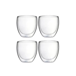 Kit 04 Copos de Vidro Borossilicato 80ml Nobre