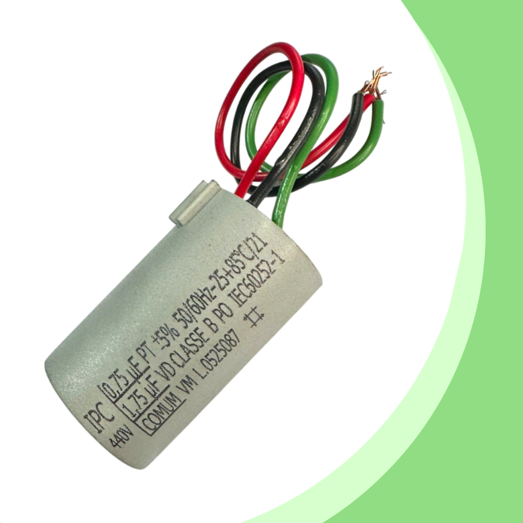 Capacitor IPC Ventilador Teto Latina 0,75+1,75uf Lumen Air Control 440vac