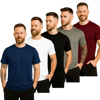 Kit Camisetas DryFit Masculina Lisa Academia Esportes Exercícios Corrida Treino Cores Sortidas em Oferta na Shopee