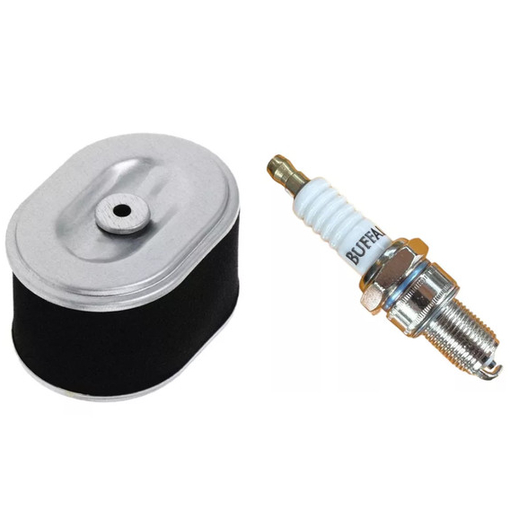 KIT FILTRO DE AR MOTOR + VELA 5.5 6.5 7.0 BUFFALO BRANCO HONDA