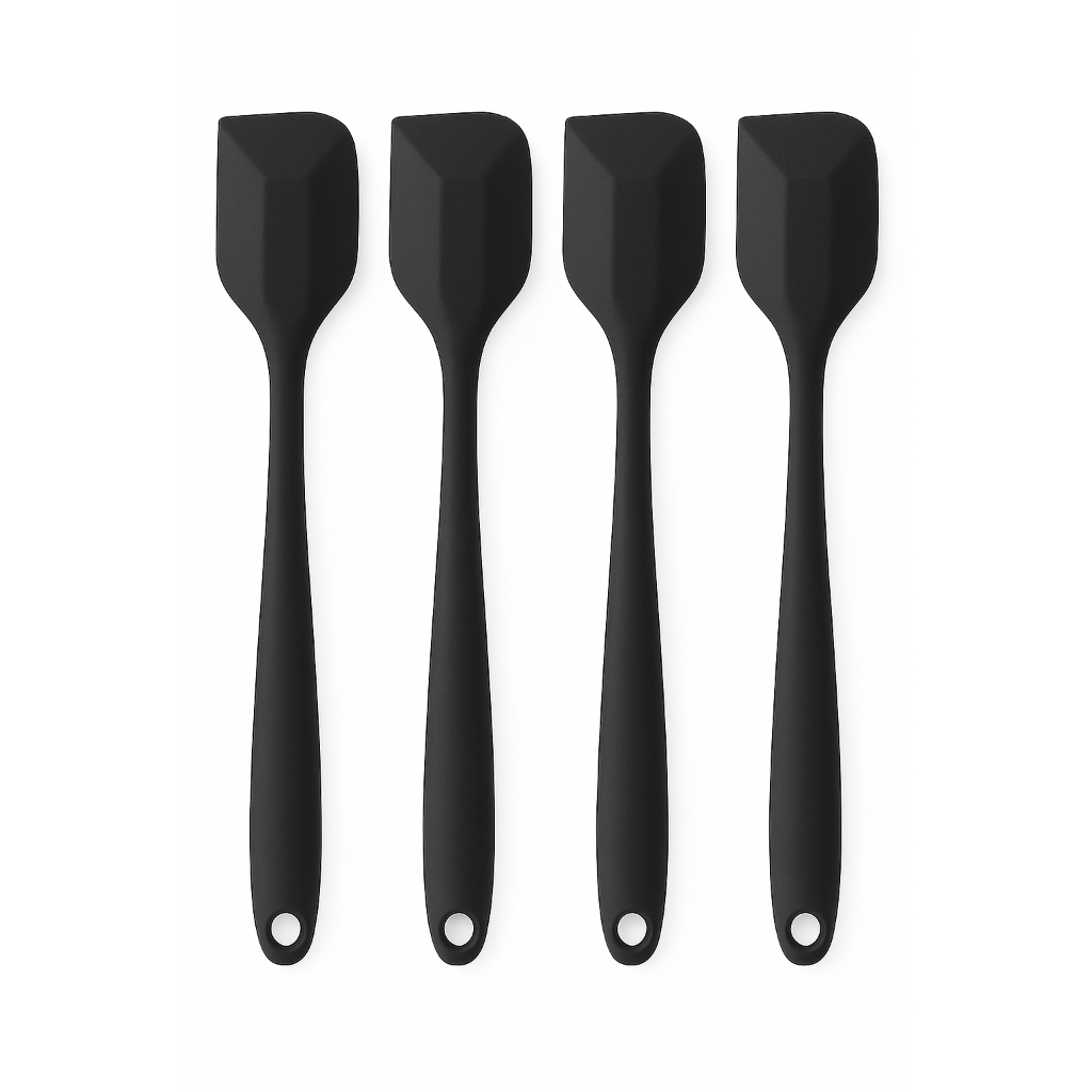 Espátulas Silicone Pretas Premium Utensílio Cozinha Profissional 27 cm