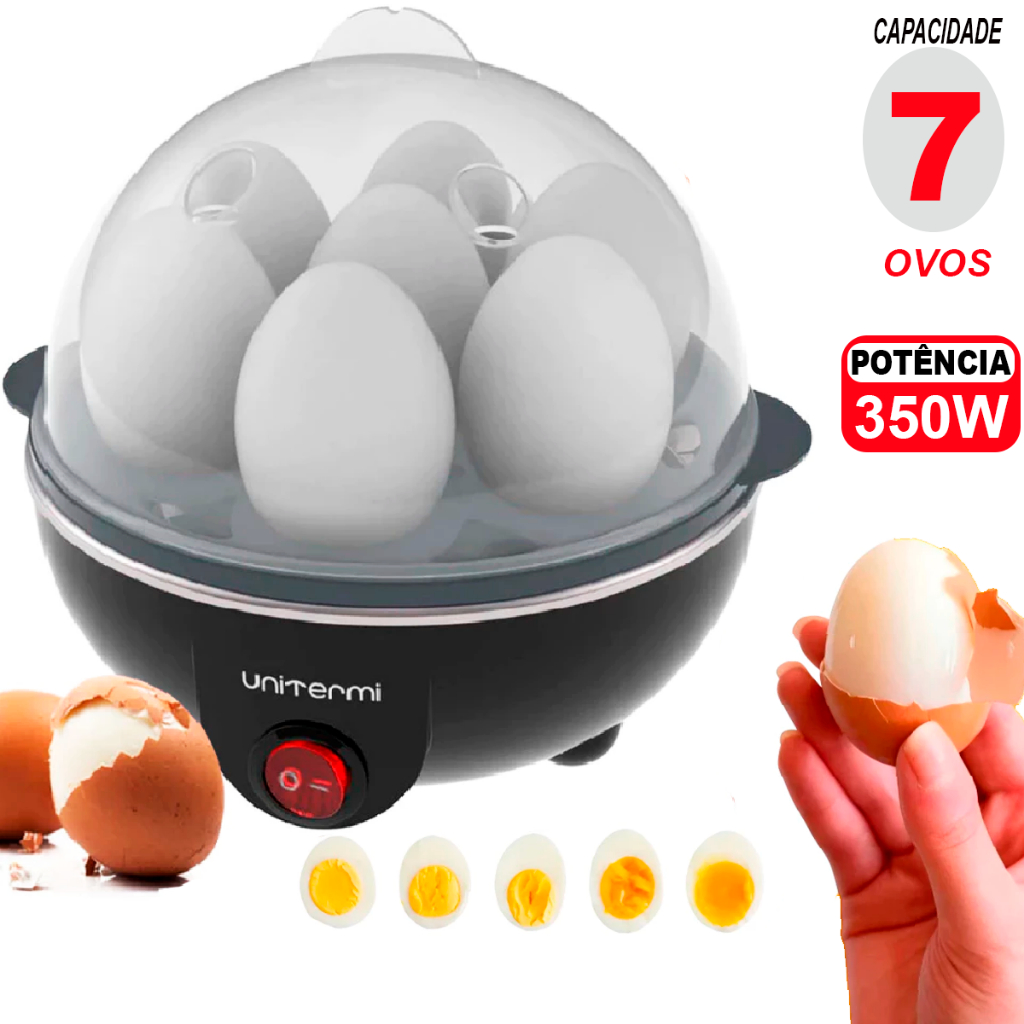 Cozedor de Ovos Elétrico Portátil Cozinha à Vapor 110v / 220v Máquina De Cozinhar Preto 7 ovos em Oferta na Shopee