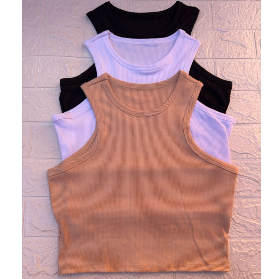 Camiseta Regata Basica Feminino Cropped Canelado Basico Blusinha   Ribana Tamanho  M veste 36 a 42 em Oferta na Shopee