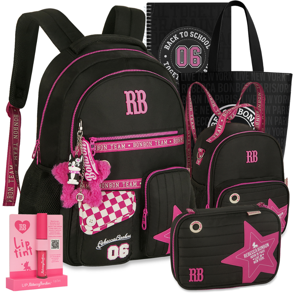 Kit Mochila RB Rebecca Bonbon Soft  Lancheira Estojo Lançamento Escolar em Oferta na Shopee