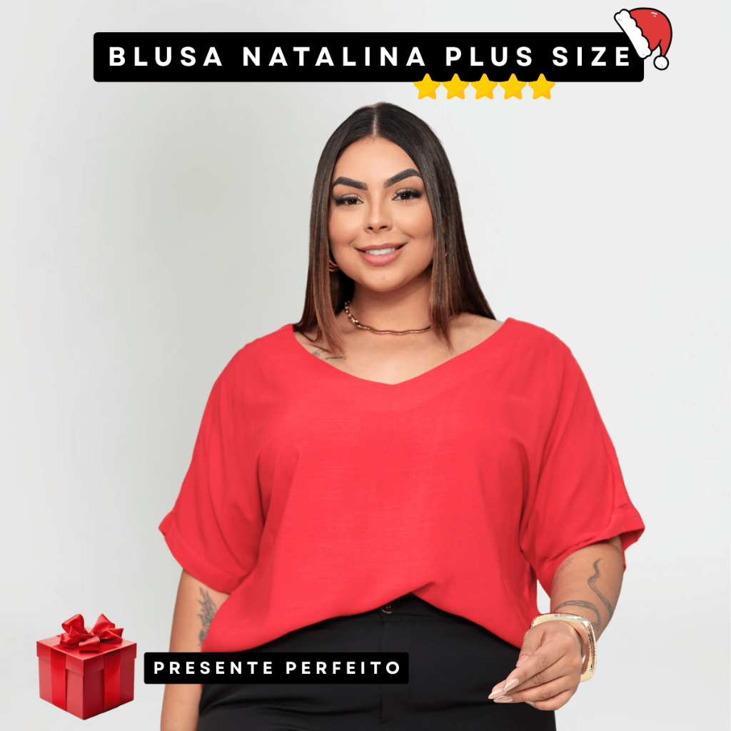 Blusa Feminina Manga 3/4 Plus Size Básica Casual Estilosa em Oferta na Shopee