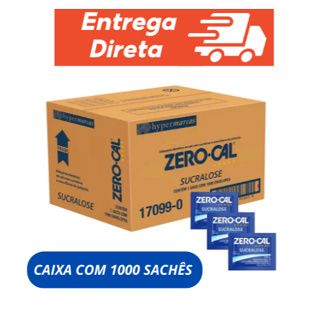 Adoçante Zero Cal Sucralose Caixa com 1000 sachês em Oferta na Shopee