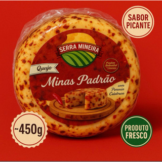Queijo Minas Padrão com Pimenta Calabresa ~400g • Serra Mineira • Sabor Marcante e Cremoso em Oferta na Shopee