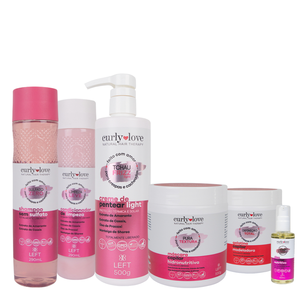 Curly Love Left Cosméticos Linha para Cabelos Ondulados e Cacheados Natural Therapy Hair