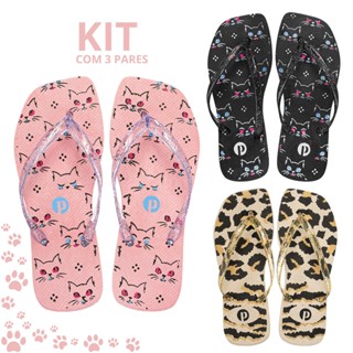 Kit Chinelo Feminino Casual Macio em Oferta na Shopee