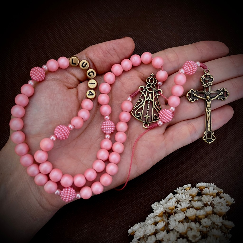 Terço de Nossa Senhora personalizado com NOMES | Rosários católicos | Artesanato — imagem 2 de 2
