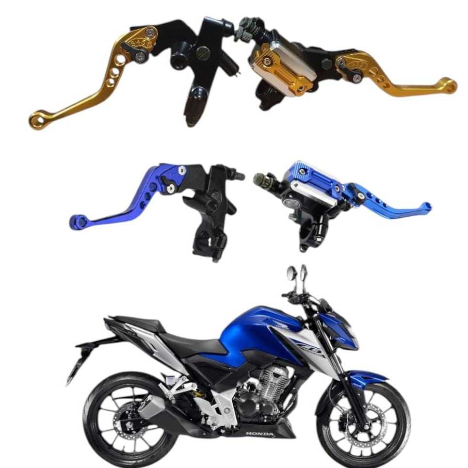 KIT MANETE ESPORTIVO CILINDRO FREIO+EMBREAGEM UNIVERSAL C/REGULAGEM CB300/CG