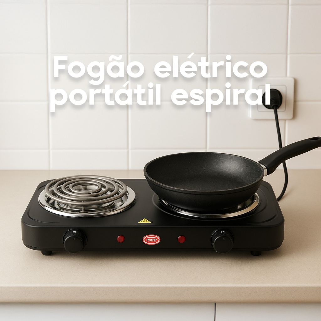 Fogão Elétrico Cooktop Fogareiro 2 Bocas Inox 110v 2500w Portátil Camping