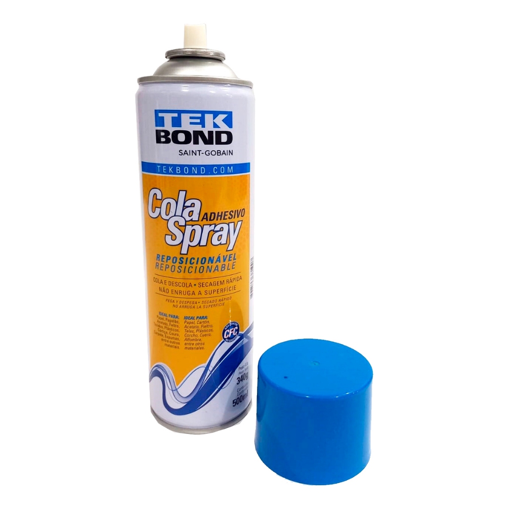 Cola Spray Reposicionável 340g/500ml Tek Bond para Poster e Patchwork