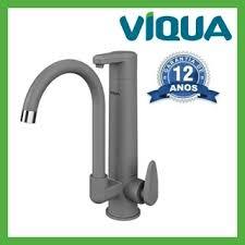 TORNEIRA DE MESA VIQUA BICA MOVEL COM PURIFICADOR LAGUNE VITALITE CINZA