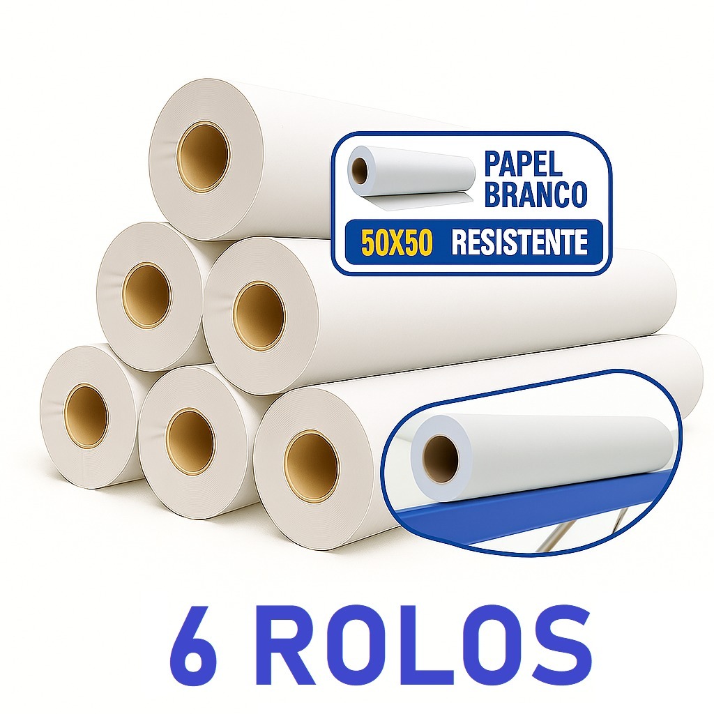 Lençol Descartável Papel Hospitalar Maca 50x50 6 rolos