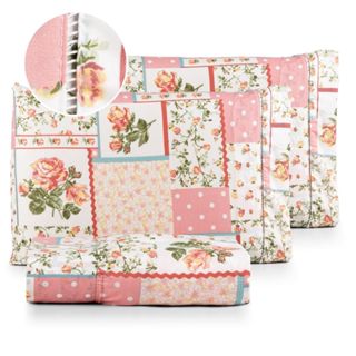 Jogo de Lençol Solteiro Casal Queen King Box  Estampado Ponto Palito Micropercal 400 Fios em Oferta na Shopee