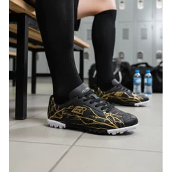 Chuteira Society Fut7 Futebol Suiço Grama Sintética Costurada Adulta Masculina Confortável Leve Pro