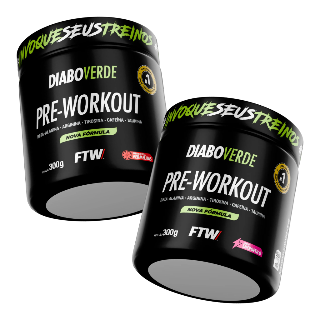 Kit 2x Pré-Treino Diabo Verde FTW 300g em Oferta na Shopee