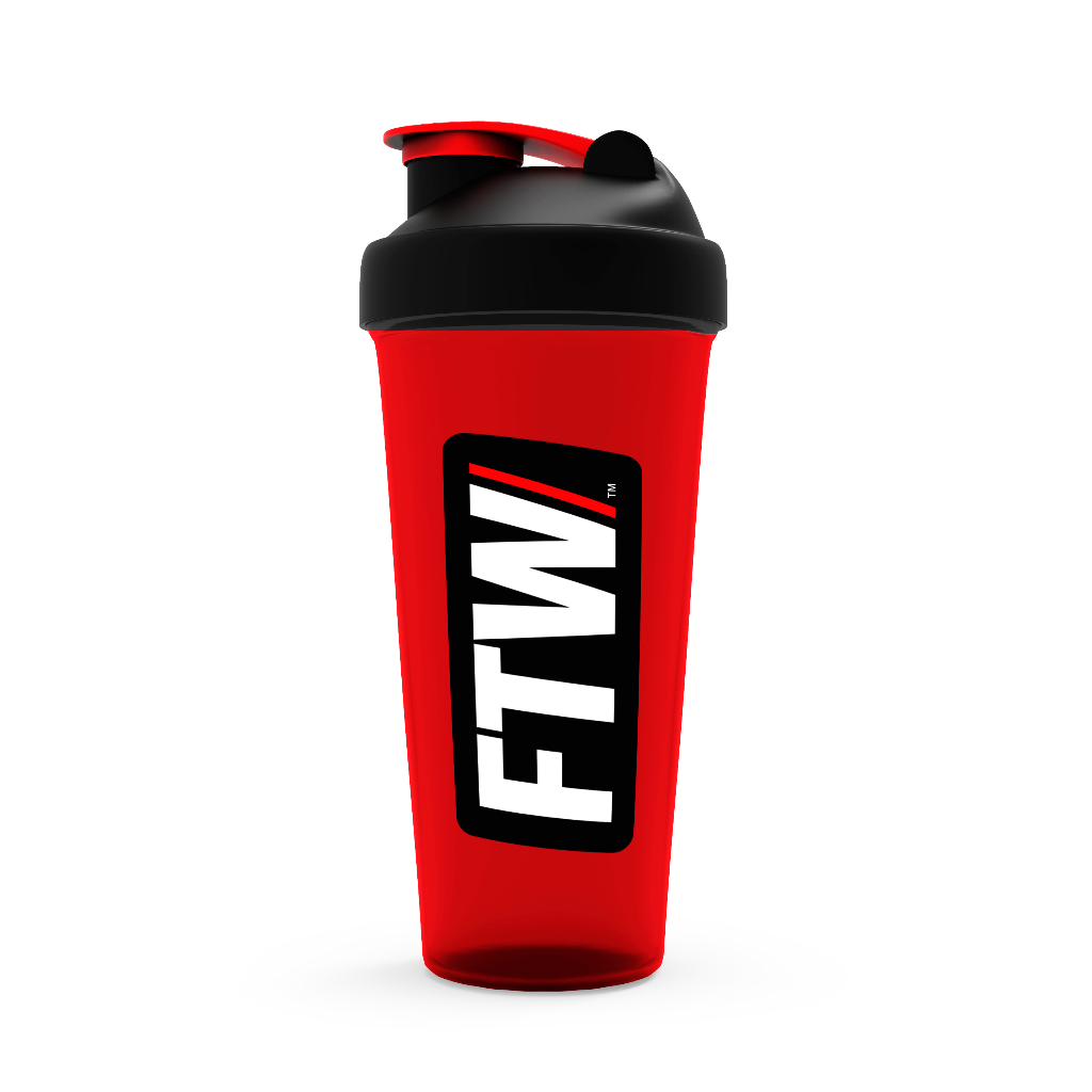 Coqueteleira FTW Shaker 600 ml Vermelha para Academia - Click‑Lock, Fundo Arredondado, Design Slim em Oferta na Shopee