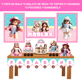 Kit Festa em Casa - Roblox - Menina - Rosa - Só um Bolinho - Mesversário em Oferta na Shopee