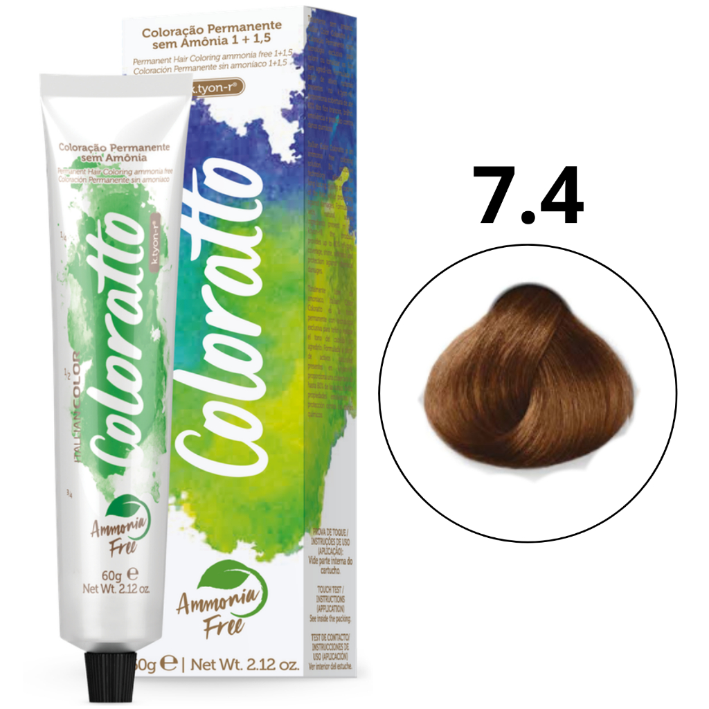 Coloração Permanente Sem Amônia Nº 7.4 Nova Coloratto 60g