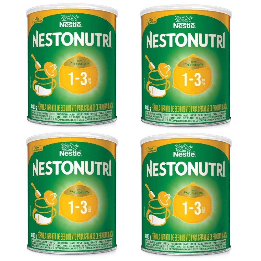 Kit 4 Latas Fórmula Infantil NESTONUTRI 1 a 3 Anos 800g cada EQ.1