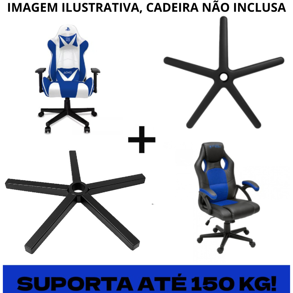 Imagem Upgrade Base Cadeira Gamer Reforçada de Aço Suporta até 150kg + Capa
