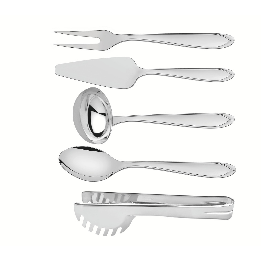 Jogo de Utensílios Tramontina Utility em Aço Inox Acabamento Brilho 5 Peças em Oferta na Shopee