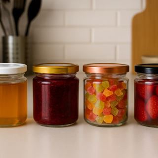 Kit Potes de Vidros Belem 240ml com Tampas Metálicas  Lacres Para Geleias Doces Conservas em Oferta na Shopee