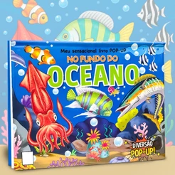 Livro Infantil Pop-up No Fundo do Oceano 3d | Animais Marinhos Interativos | Capa Dura Livro Educativo