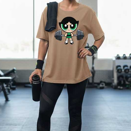 Camiseta Marron Personagem Docinho Meninas Super poderosas blusa 100% Algodão Treino Academia Confortável