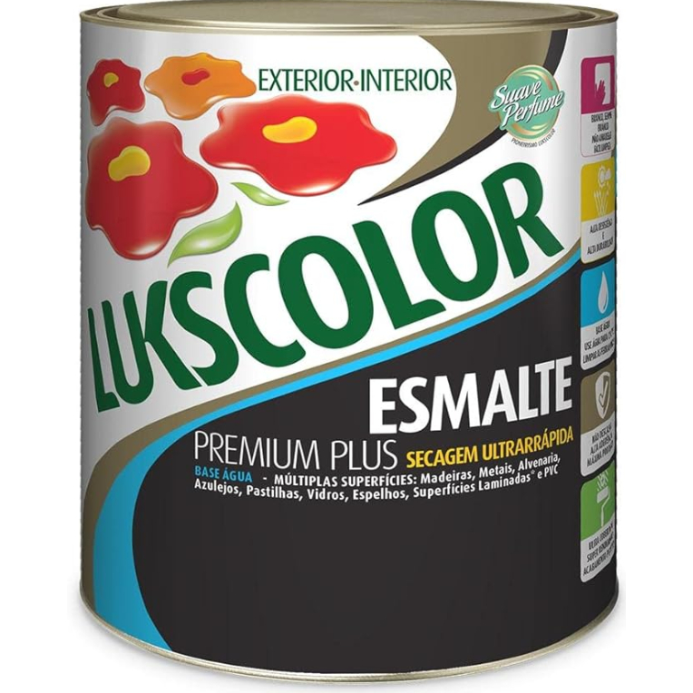 Lukscolor BR/FO Esmalte Base Agua - Multissupercie Premium Plus 3,600 Lts - CORES (BRILHO E FOSCO) em Oferta na Shopee