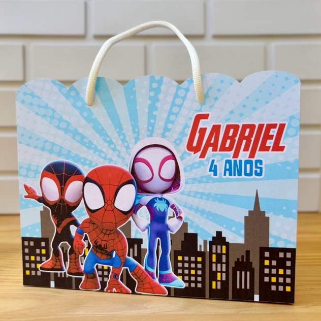 10 Sacolinha Homem Aranha -Spiderman Personalizado - Sacolinha - Lembrancinha- Aniversário homem aranha