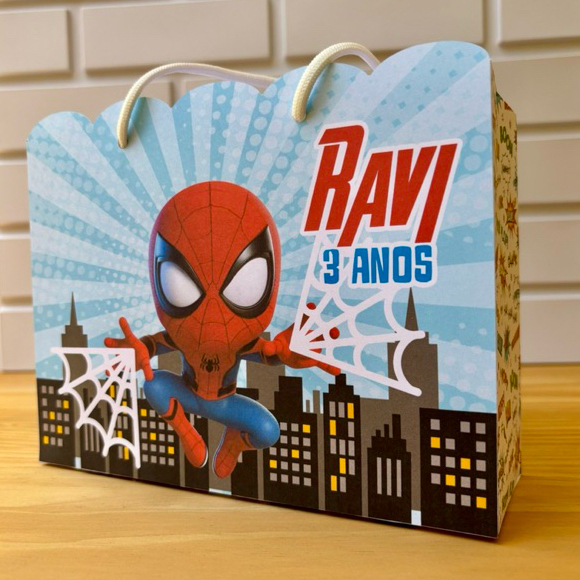 10 Sacolinha Homem Aranha Personalizado - Sacolinha - Lembrancinha - Aniversário Spiderman