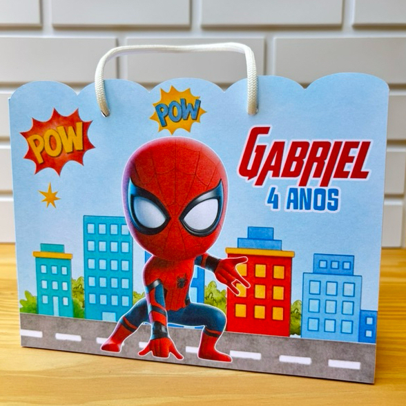 10 Sacolinha Homem Aranha -Spiderman Personalizado - Sacolinha - Lembrancinha - Aniversário