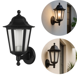 Arandela Colonial Retrô Preta Externa IP65 Policarbonato Resistente à Maresia E27 - Preto e Branca em Oferta na Shopee