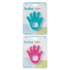 Mordedor com Água - Mãozinha - Rosa e Azul - Buba