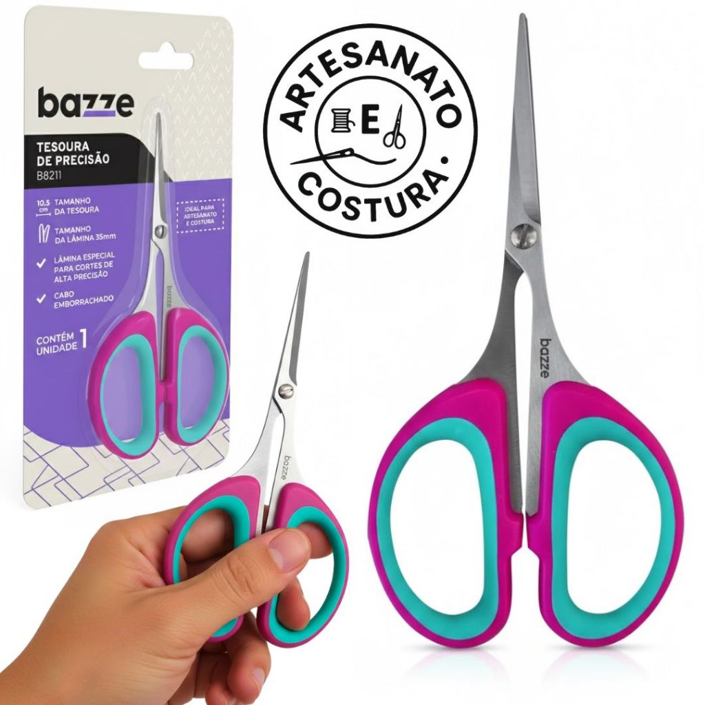 Tesoura De Precisão Fina Patchwork Artesanato Costura 10cm