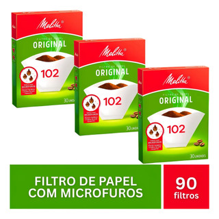 Kit 3 caixa  Filtro de Cafe Melitta Nº102 Papel com 30 unidades cada