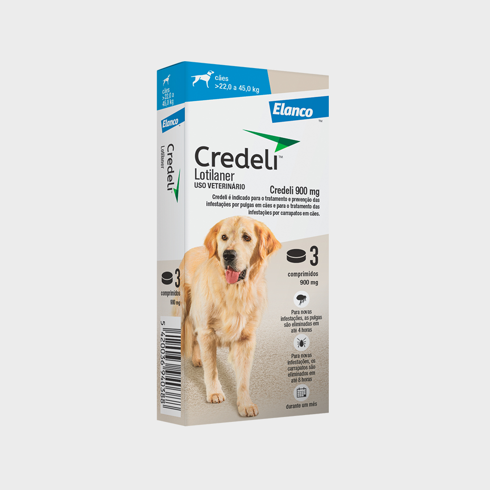 Credeli Antipulgas e Carrapatos Cães 22 á 45KG C/3 Comprimidos