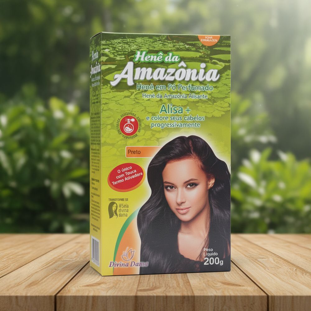 Henê Pó Preto Divina Dama Amazônia 200g Cabelo Coloração