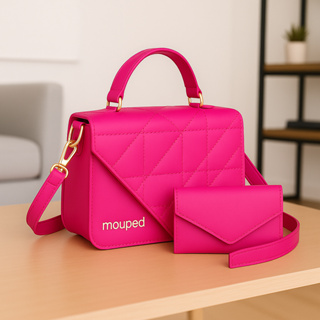 Bolsa Feminina Transversal Pequena + Carteira Lançamento em Oferta na Shopee