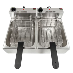 Fritadeira Elétrica 10 Litros 2 Cubas Profissional 5 Litros Cada com Cabo de Proteção Gomes Inox