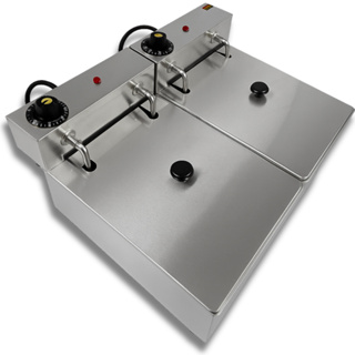 Fritadeira Profissional 10L 2 Cubas Gomes Inox Uso Comercial Restaurante e Lanchonete Com Tampas em Oferta na Shopee