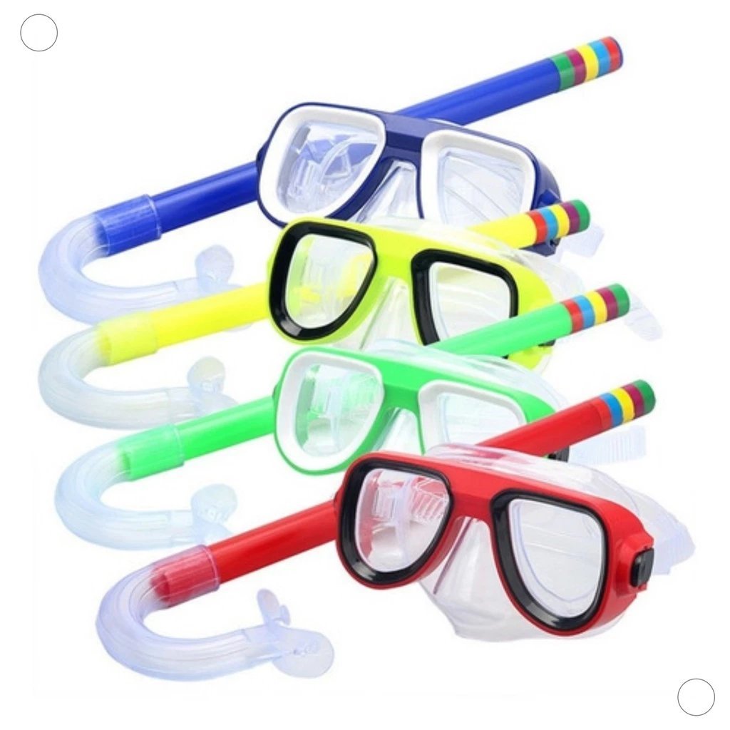Snorkel E Oculos De Mergulho Infantil Kit Dua Mar Piscina
